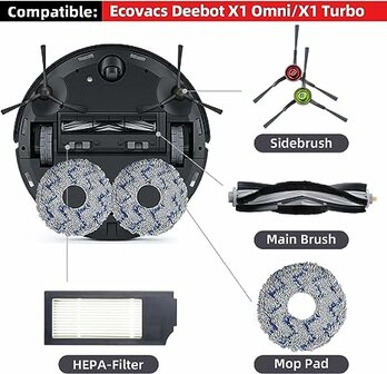 www.robohome.nl - Accessoire kit voor Ecovacs X1 Omni / Turbo