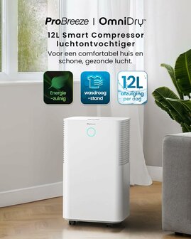 Pro Breeze luchtontvochtiger | 12 liter/dag | www.robohome.nl