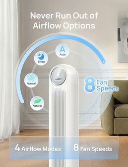 Dreo Nomad One Torenventilator - Wit | www.robohome.nl