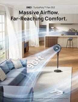 Dreo DR-HPF013 stille staande ventilator met afstandsbediening - zwart | www.robohome.nl