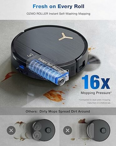 ECOVACS DEEBOT X9 PRO Omni OZMO ROLLER dweiltechnologie