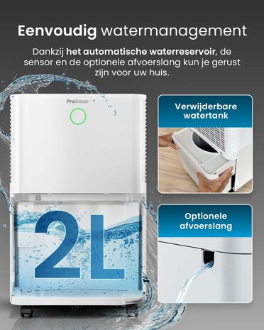 Pro Breeze luchtontvochtiger | 12 liter/dag | www.robohome.nl