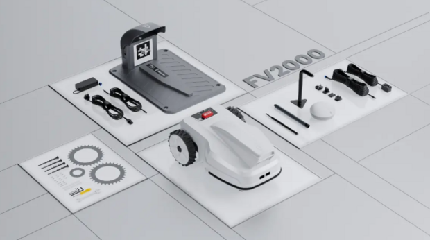 FJD FV2000 robotmaaier | tot 2.000 m2 maaien zonder grensdraad | verkrijgbaar bij www.robohome.nl