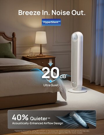 Dreo Nomad One Torenventilator - Wit | www.robohome.nl